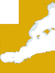 Alboran Sea and Baleric Sea. Digital nautical charts for marine navigation