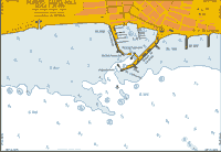 Mediterranean Sea. Spain. Port Santa Pola. Digital marine charts for Mediterranean cruising.