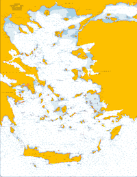 Aegean Sea. Digital nautical charts