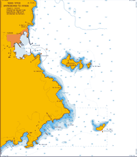 Greece. Aegean Sea. Cyclades. Nisos Siros. Limin Sirou. Nautical chart. Scale 1:35 000. 