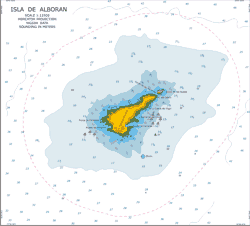 Digital nautical charts for navigation. Mediterranean Coast of Spain. Isla Alboran.