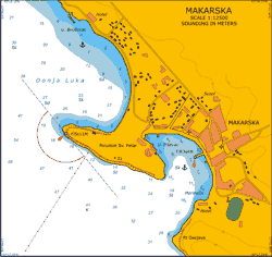 Adriatic Sea. Croatia. Makarska. Digital nautical chart for Fugawi, Sea Clear, Ozi Explorer.