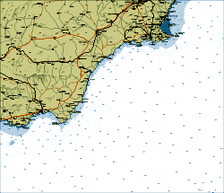 Spain. Costa del Sol. Almeria to Cartagena. Digital Marine chart for cruise planning. Scale 1 :500 000