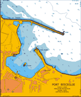 Mediterranean. Adriatic Sea. Italy. Port Bisceglie. Digital nautical chart for marine navigation.