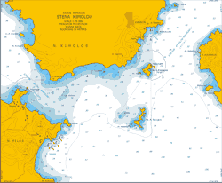 Digital nautical charts for navigation. Mediterranean and Aegean Coast of Greece. Southern Cyclades. Milos, Kimolos. Stenon Kimolou.